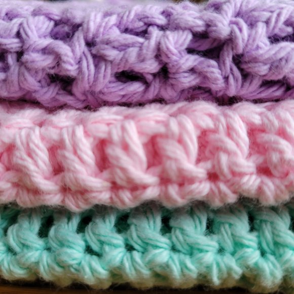 Elaine -Saleberi Boutique Other - HANDMADE Crochet Washcloths Set of 3 Expertly Created with a Hook and Ya…